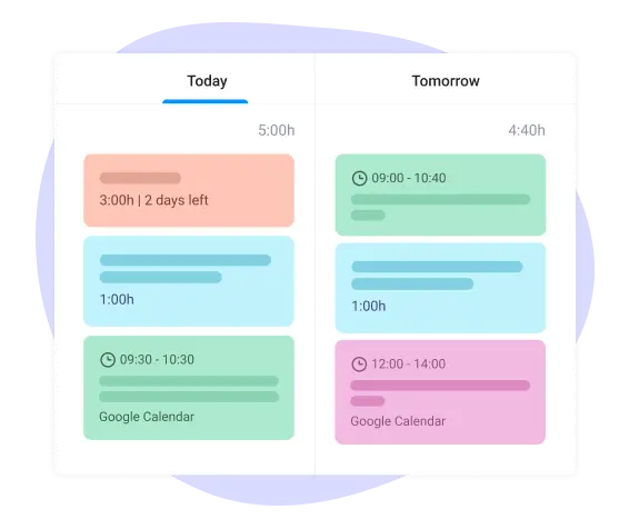 Track all tasks and events in the weekly schedule maker