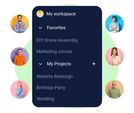 Projects in the weekly schedule planner