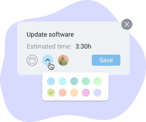 Unique colors for tasks and events